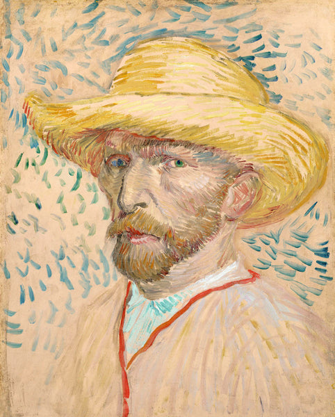 Vincent Van Gogh: Self Portrait with Straw Hat, Foldable Tote Bag