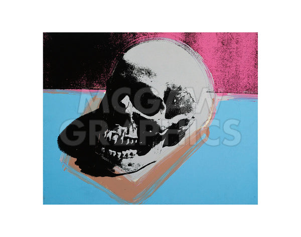 Skull, 1976 (white on blue and pink)