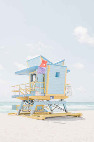 Blue Lifeguard Tower on Miami Beach