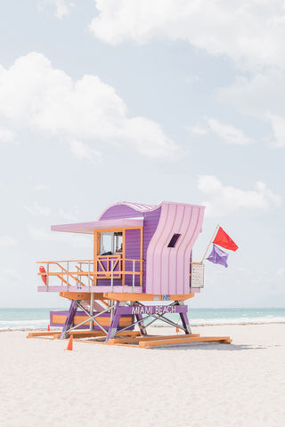 Purple Lifeguard Tower on Miami Beach