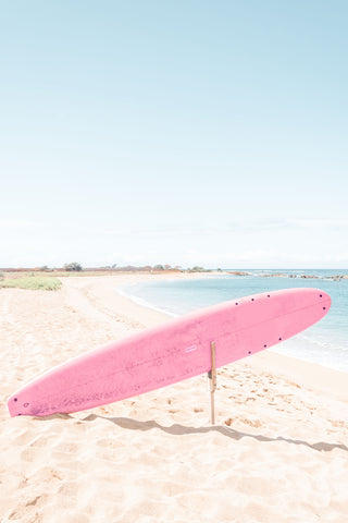 Pink Surfboard on the Beach