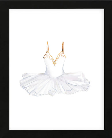 White and Gold Ballerina Dress (Framed)