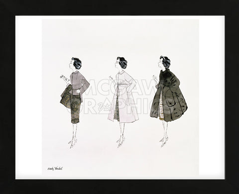 Untitled (Three Female Fashion Figures), c. 1959 (Framed)