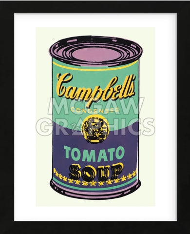 Colored Campbell's Soup Can, 1965 (green & purple) (Framed)