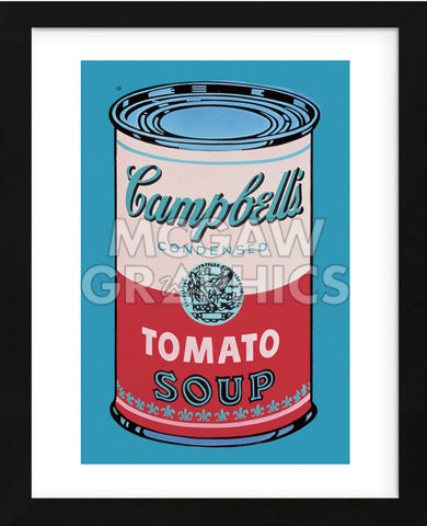 Colored Campbell's Soup Can, 1965 (pink & red) (Framed)