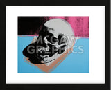 Skull, 1976 (white on blue and pink) (Framed)