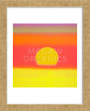 Sunset, 1972 (yellow, coral, orange, purple) (Framed)