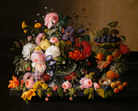 Still Life: Flowers and Fruit, 1850‚Äì55 -  Severin Roesen - McGaw Graphics