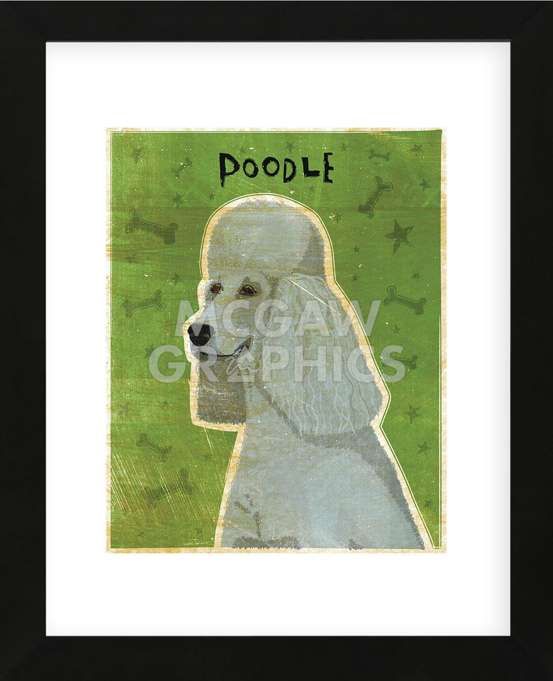 Poodle (grey) (Framed)